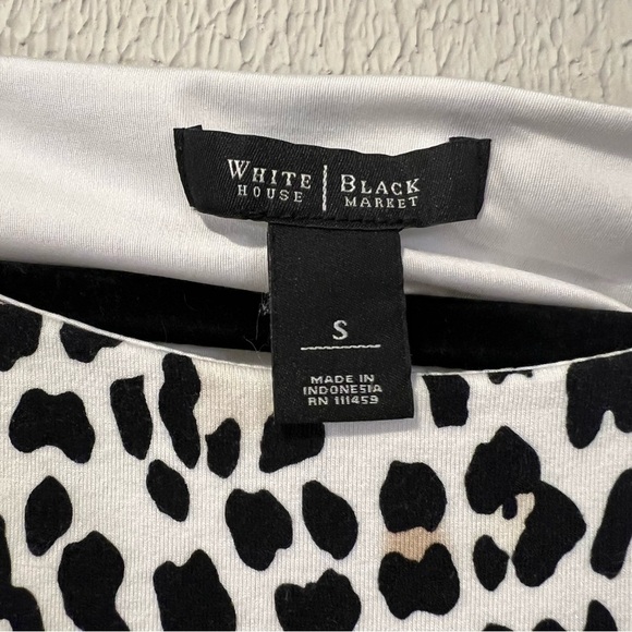 White House Black Market Leopard Print Peplum Top size small - Picture 8 of 12